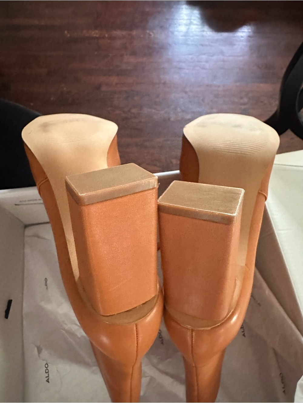 Aldo TheLiven Cognac Block Heel Ankle Boots - Picture 10 of 13